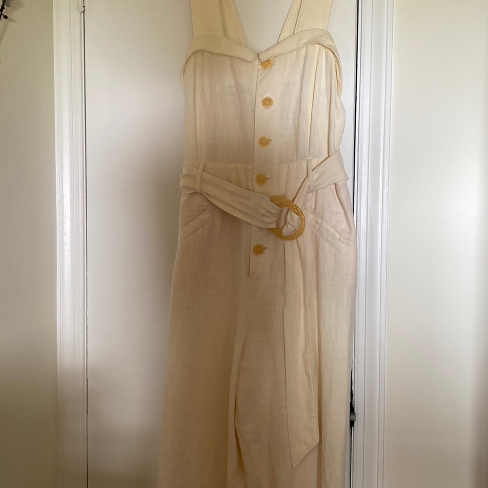 Anthropology Jumpsuit was worn once.  Like new.